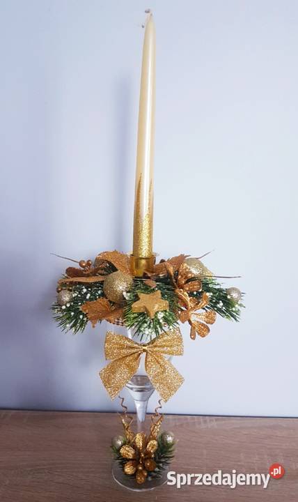 Stroik Na Kieliszku Złoty Świeca Chybie sprzedam