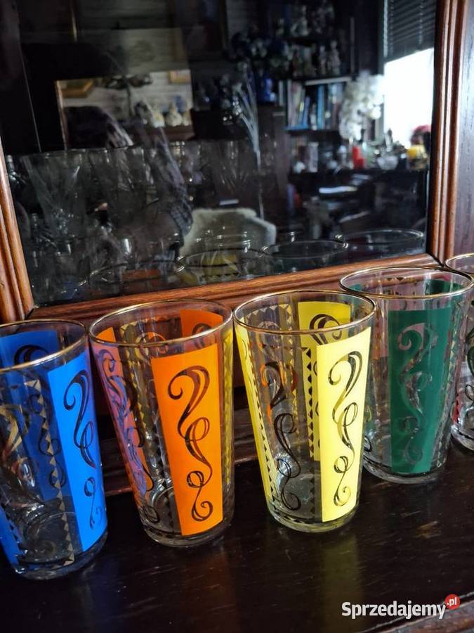 Szklanki kolorowestarocie mazowieckie Warszawa