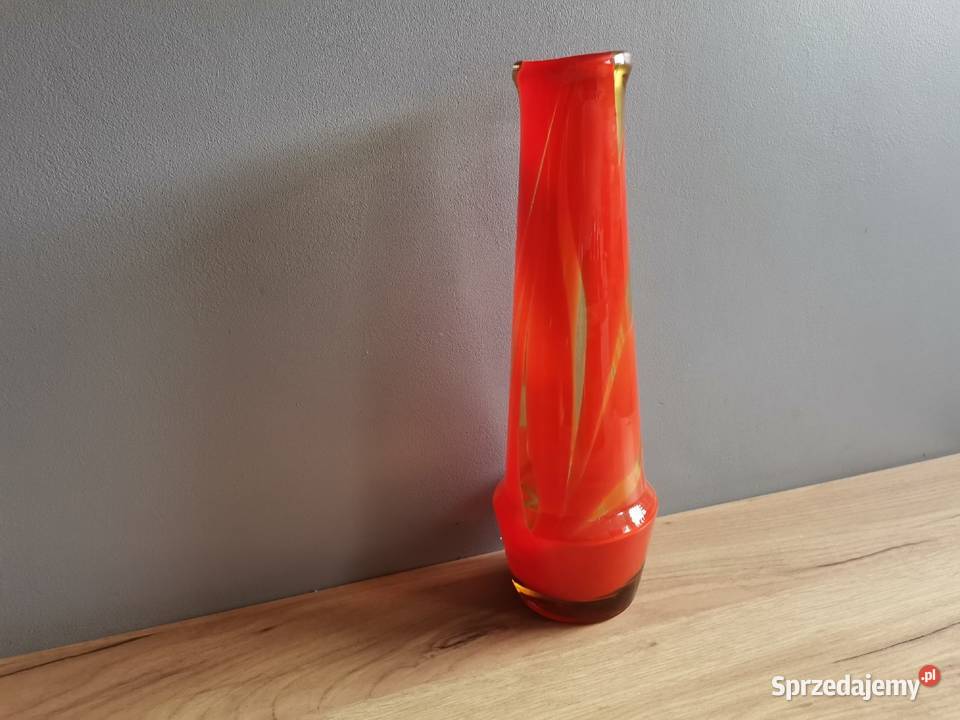 Stary kolorowy wazon huta Laura Tarnów design Porcelana i szkło Siemianowice Śląskie