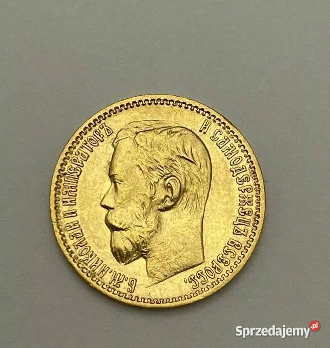 Złota Moneta 5 RUBLI ŚWINKA Stan Złoto pr 900 Antyki, Sztuka, Kolekcje mazowieckie