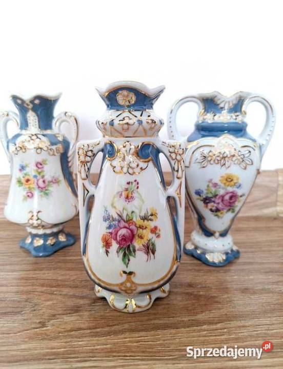 3 kolekcjonerskie amfory wazony pozłacane Royal Wazony Wyposażenie wnętrz Kraków