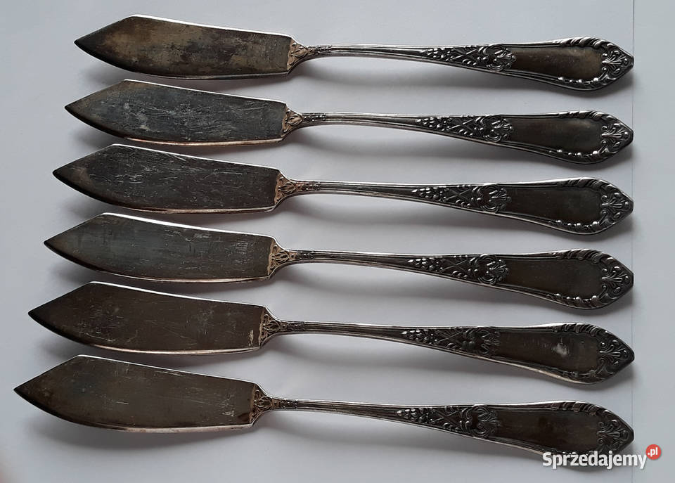 Posrebrzane noże do ryb ROMAŃSKI Hefra sztućce sprzedam