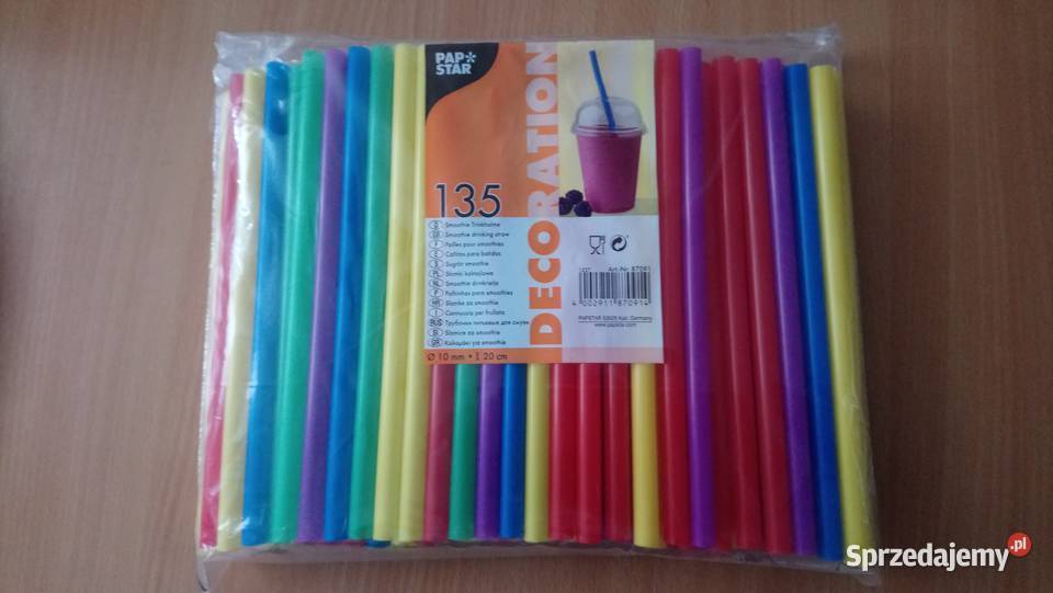 Słomki grube do szejków 10 mm 135 sztuk Lublin sprzedam