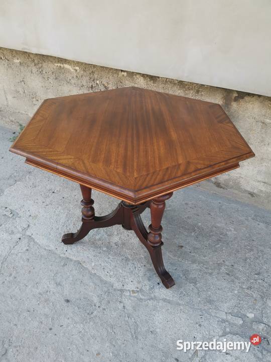 Ośmiokątny dekoracyjny stolik stół antyk Wałbrzych