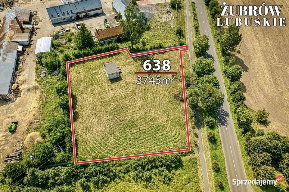 Działka inwestycyjna z WZ 3745 m lubuskie Żubrów