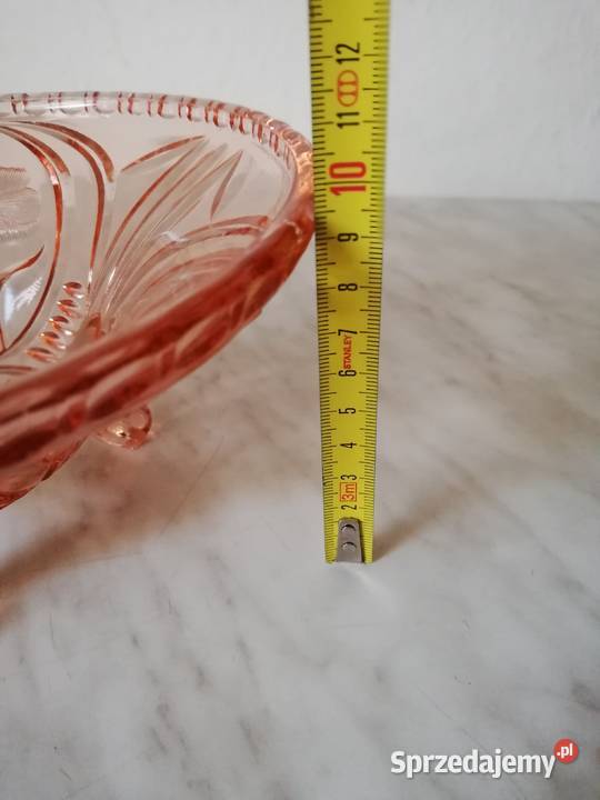 Różowa patera trzy nogi Gorlice