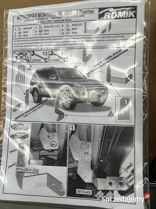 Progi Boczne Stopnie Mitsubishi Pajero IV Romik