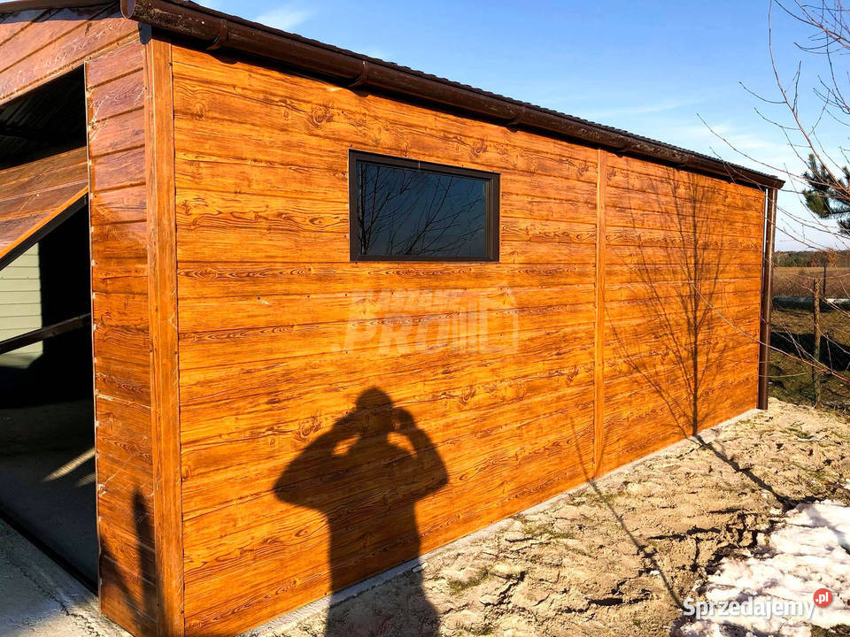 Garaż blaszany 55x6 Brama Drzwi 2x okno Rynny Nysa