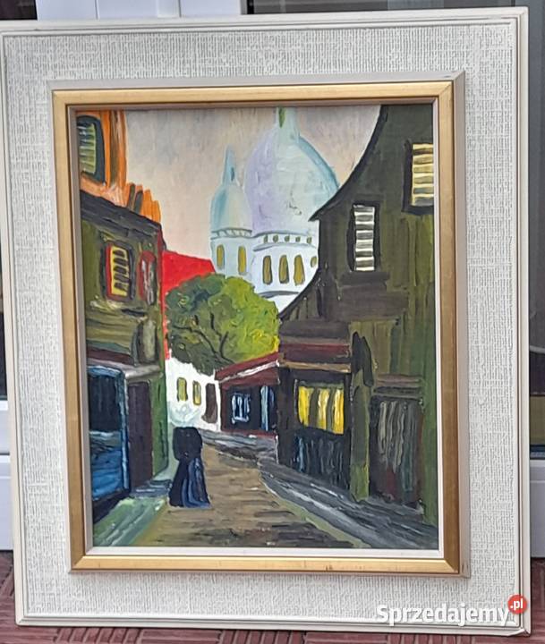 Paryż Sacre Coeur piękny obraz olejny Iłża