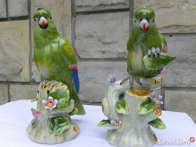 PORCELANOWE PAPUGI NA PNIU PORCELANA Z FRANCJI Porcelana i szkło Kraków