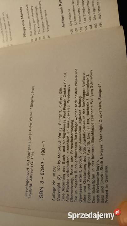 Ford Taunus VI Dziobak instrukcja łódzkie sprzedam