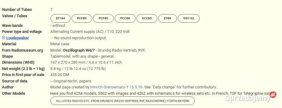 Grundig stary oscyloskop lampowy W 47