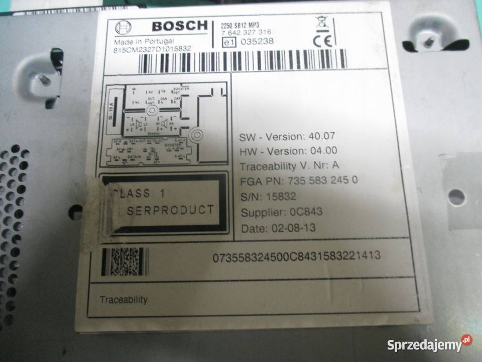 FIAT QUBO 13r radio CD 7355832450 sprzedam