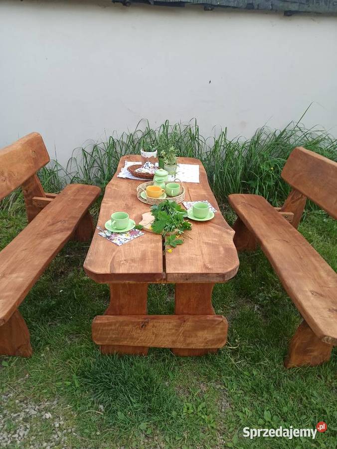 Meble ogrodowe z bali Woźniki