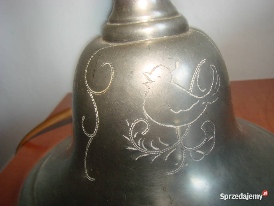 stara cynowa lampa elektryczna sygnowana Pruszcz Gdański