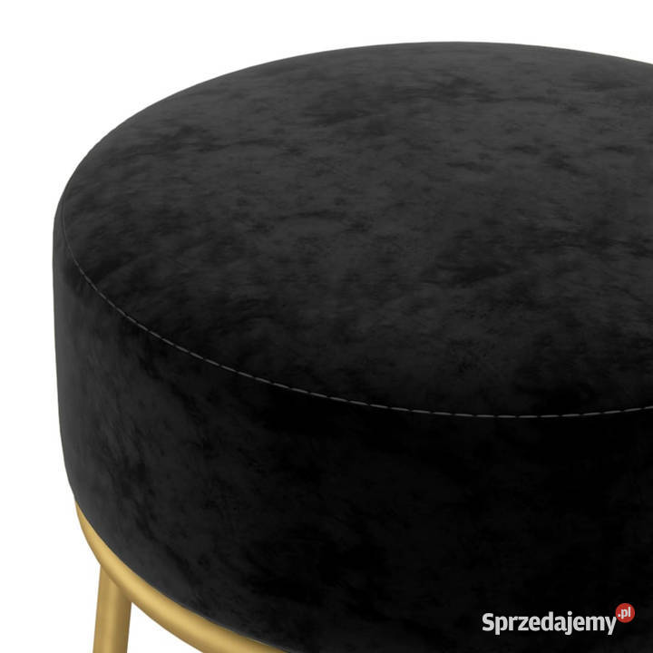 Okrągły stołek czarny obity aksamitem WM340260 Warszawa sprzedam