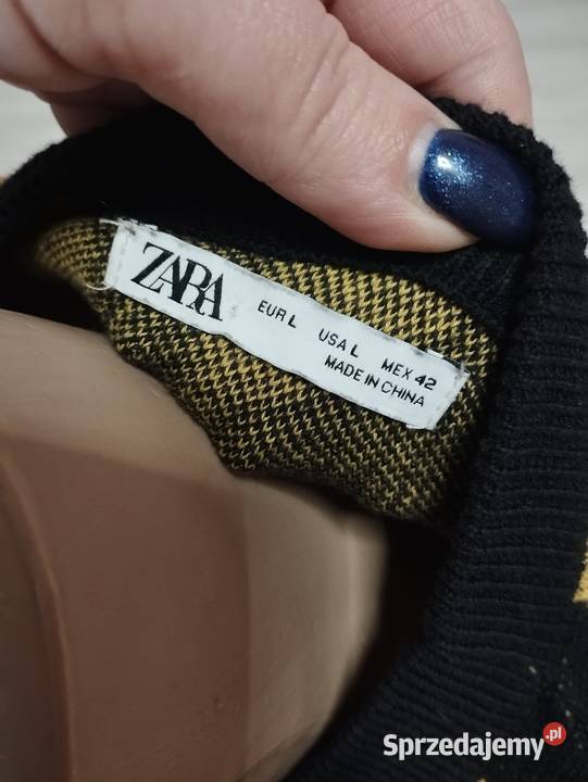 Stylowy Sweter ZARA Abstrakcyjny Wzór 100 Rozmiar 40(L) Odzież damska mazowieckie Grodzisk Mazowiecki