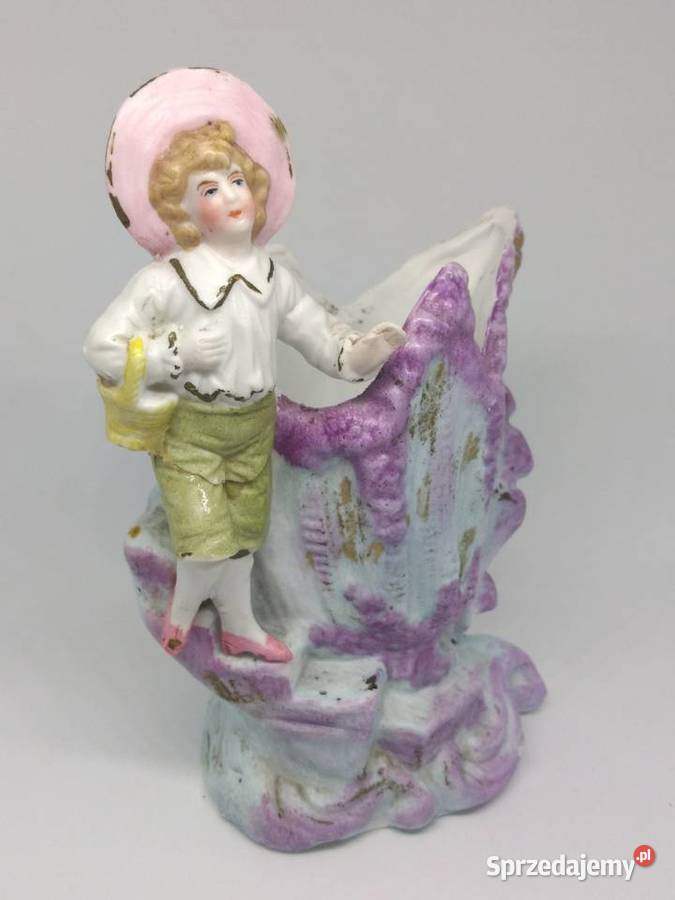 Biskwitowy wazonik figuralny Porcelana i szkło Radom