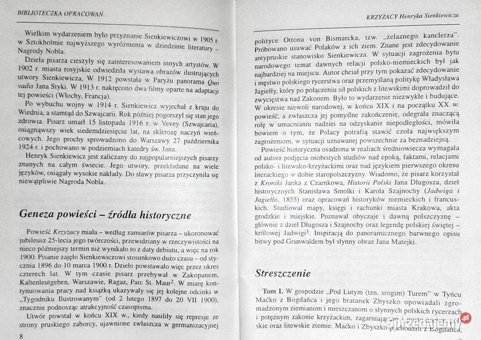 Krzyżacy Henryka Senkiewicza Urszula Lementowicz miękka Książki i Podręczniki