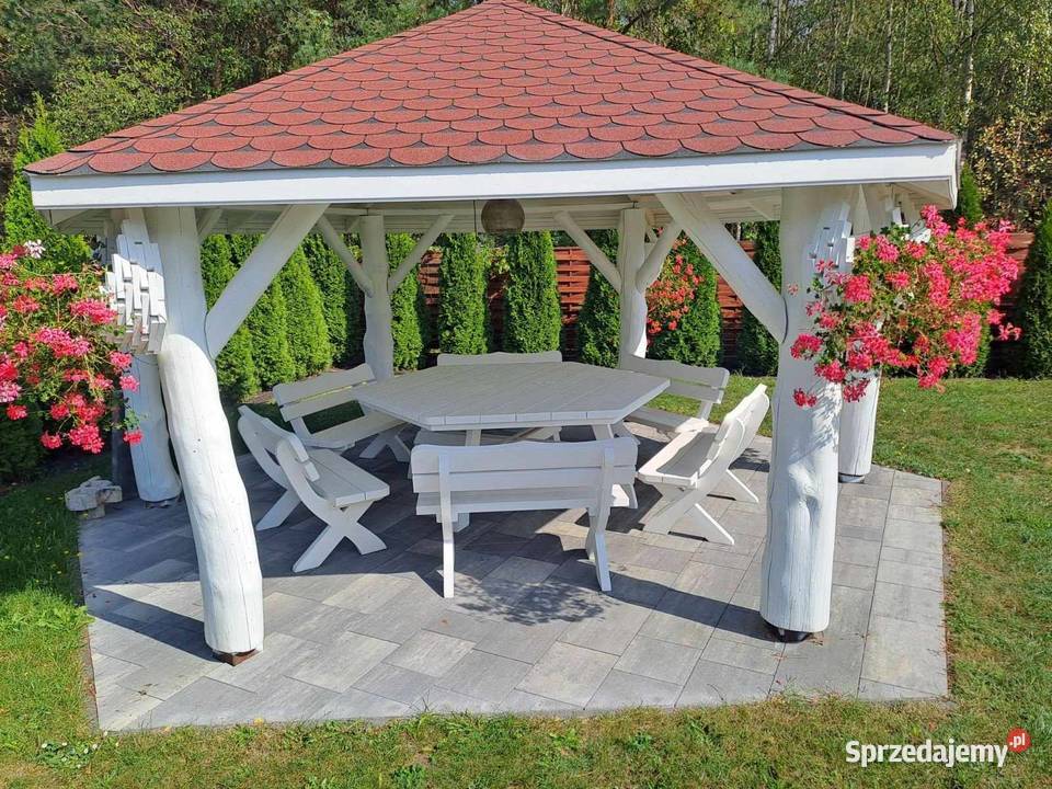 Meble ogrodowe komplet sześciokątny duży Czarna Woda