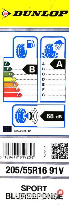 opona letnia DUNLOP Bluresponse 20555 R16 91V Sosnowiec