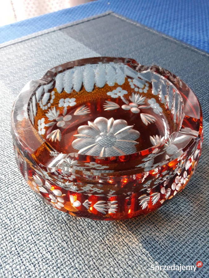 Popielniczka dwukolorowa kryształowa Sprzedam sprzedam