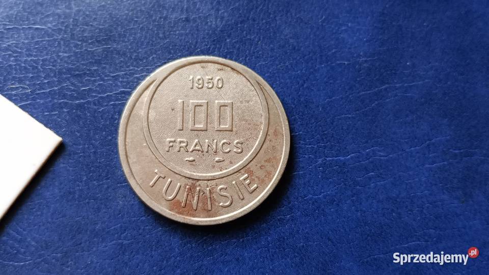 Stare monety 100 frank 1950 Tunezja Lesko