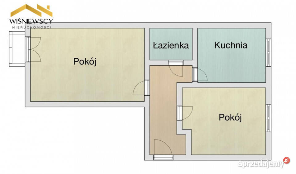 Mieszkanie 2pokojowe w centrum Elbląga z Liczba pokoi 2 warmińsko-mazurskie