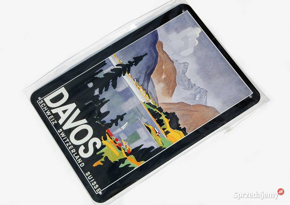 Szyld pocztówka Davos Szwajcaria Embalit Lublin
