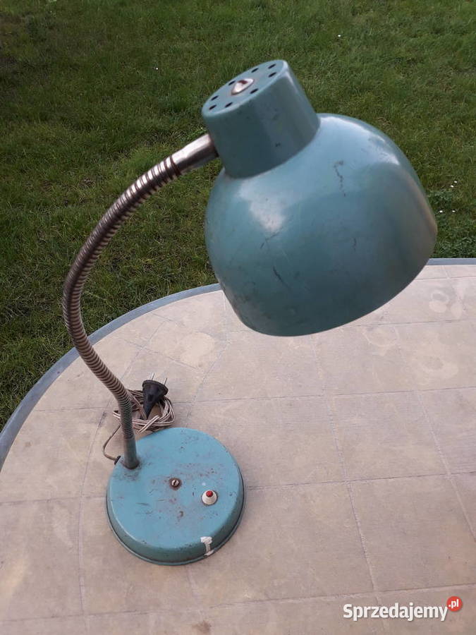 Lampa biurkowa z historią rekwizyt sygnowana mazowieckie Warszawa