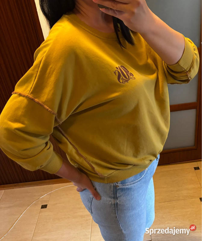 Bluza damska musztardowa oversize vintage 90s Inny wzór Szczecin