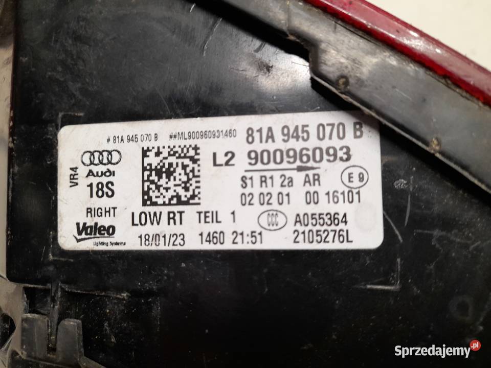 Audi Q2 lampa prawa tył tylna eu 81A945070B zachodniopomorskie
