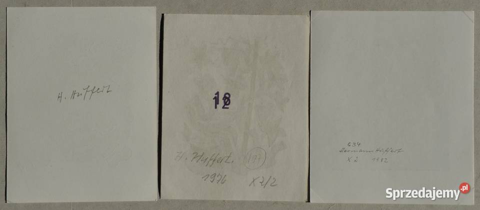 zbiór 6 exlibrisów Hermann Huffert lata 7080 Wrocław