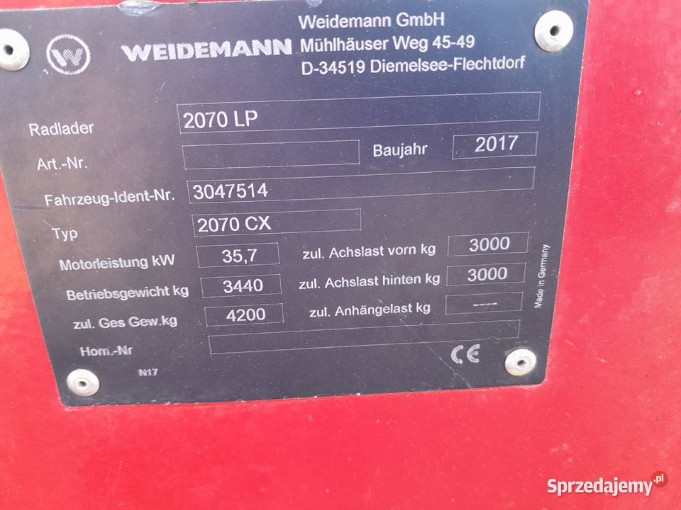 Ładowarka weidemann Świebodzin