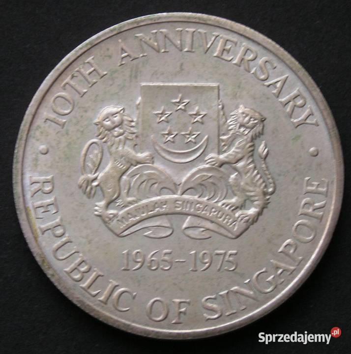 Singapur 10 dolarów 1975 10 rocznica stan 12 Łódź