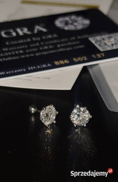 Kolczyki moissanite earrings sztyfty vvs1 srebro Bielany Wrocławskie