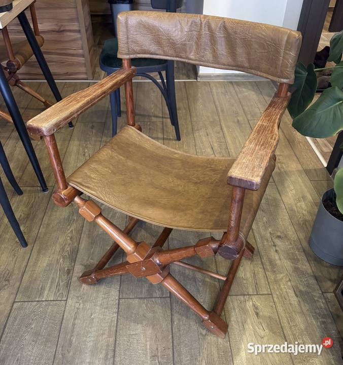 Krzesła safari z litego drewna i skóry 2 Inowrocław