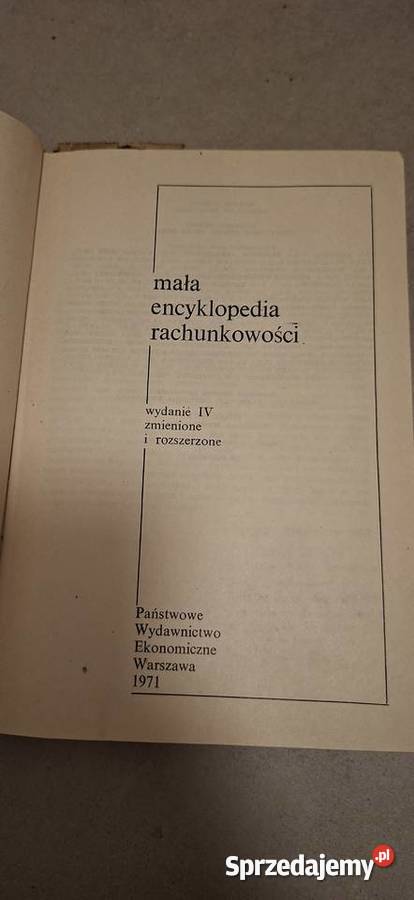 Mała Encyklopedia Rachunkowości 1971 IV wydanie Konin