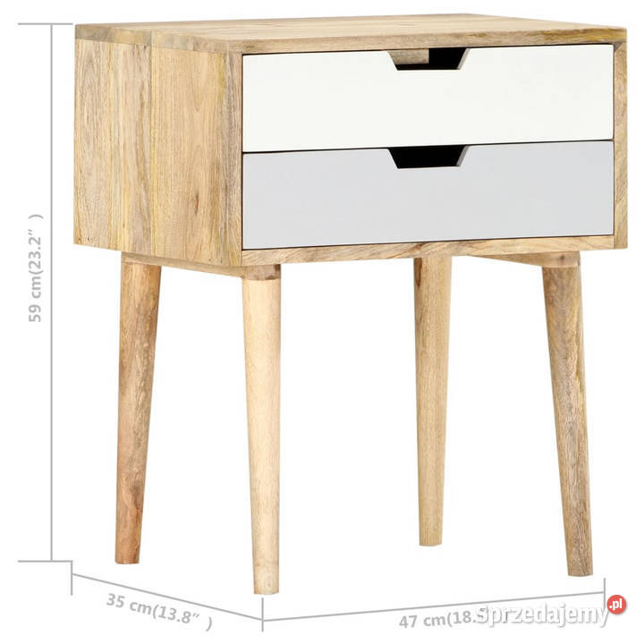 Szafka nocna 47 x 35 x 59 lite drewno mango