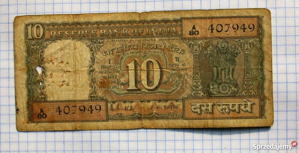 10 RUPII 10 RUPEES INDIA sprzedam