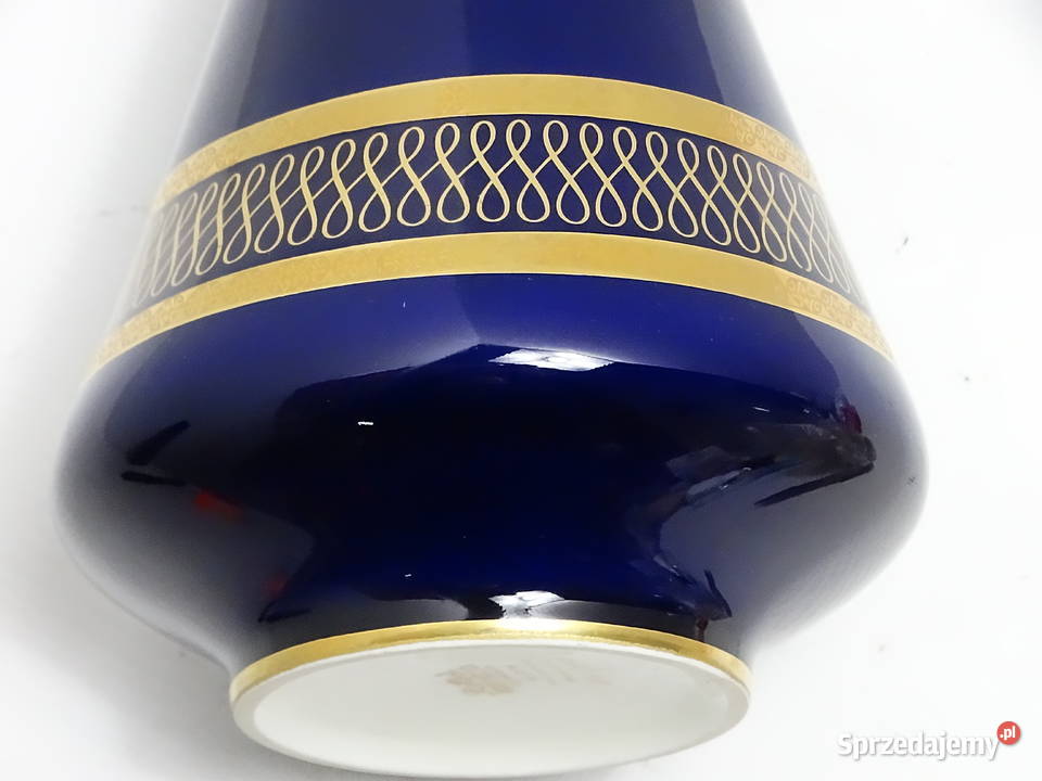 Duża Wazon Porcelanowa KPM Bavaria Echt Cobalt lubelskie Biłgoraj