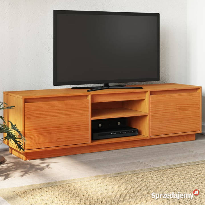 Szafka RTV woskowy brąz 140x35x40 lite drewno Warszawa