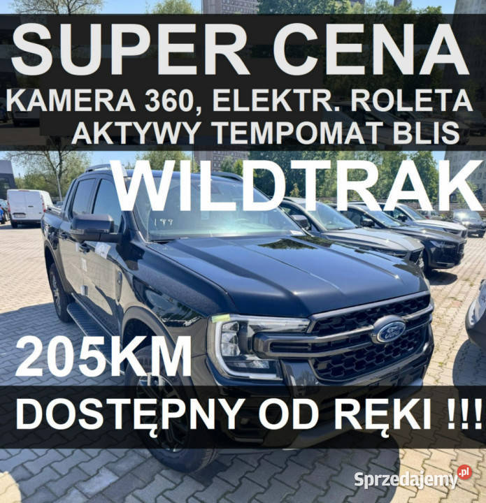 Ford Ranger Wildtrak 205 4x4 Rolera Kamera 360 wielofunkcyjna kierownica