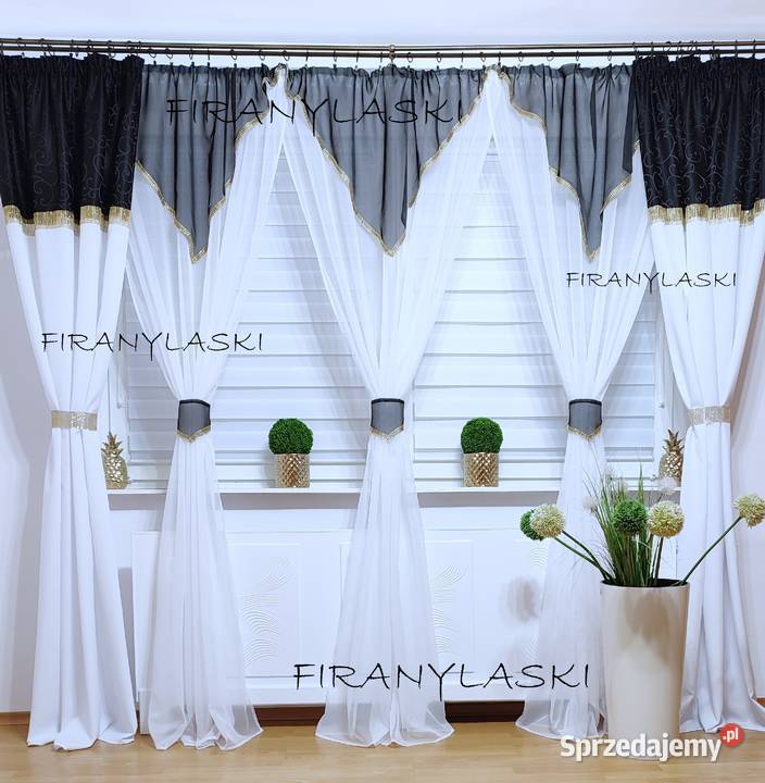Firany 400x250 firana biało czarna złote małopolskie Limanowa
