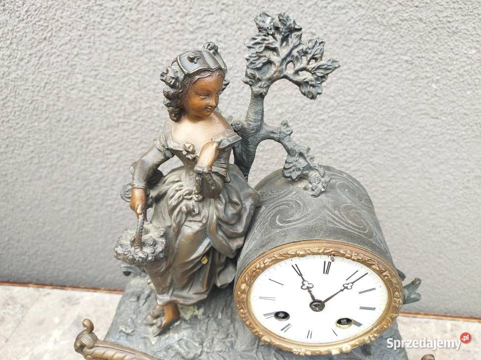 Stary zegar kominkowy Japy Freres figuralny Antyki