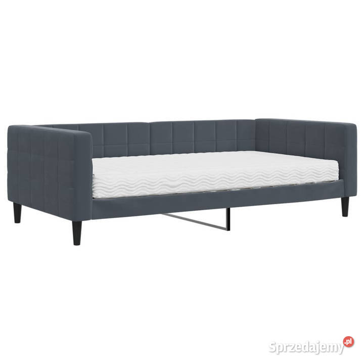 Sofa z materacem do spania ciemnoszara aksamit Warszawa sprzedam