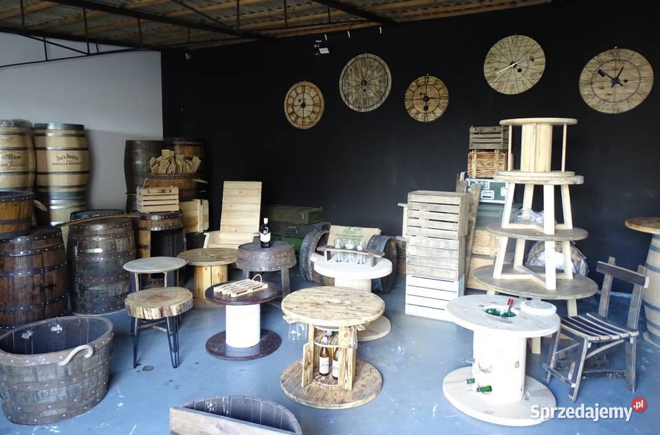 świecznik z deski beczki LoftStyle odcienie brązowego Oświetlenie Ostrowiec Świętokrzyski