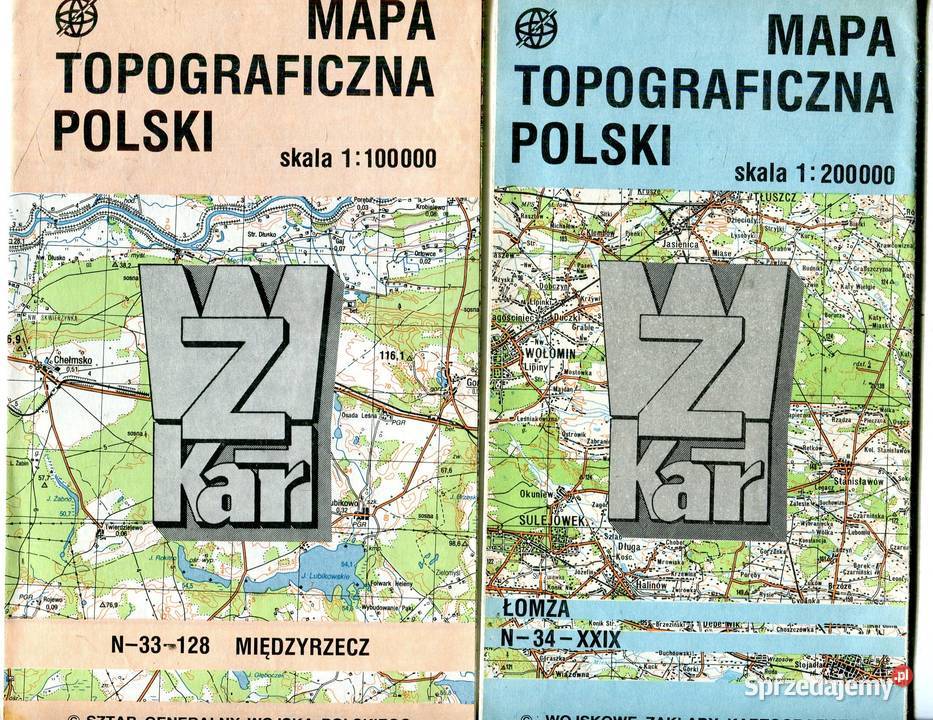 Mapa Topograficzna Polski Szczecin sprzedam