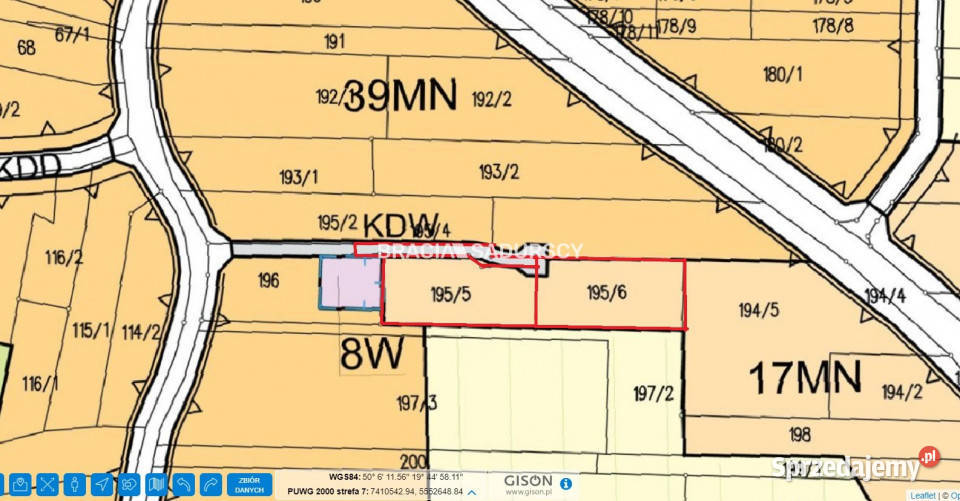 sprzedaży działki Kleszczów 1680m2 budowlana