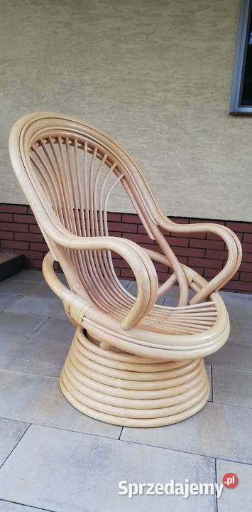 Fotel kręcony rattanowy wiklinowy krzesło Garwolin